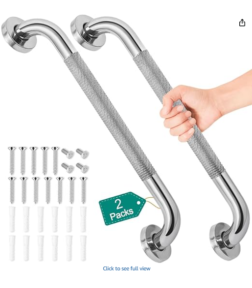 2 Pack 16 Inch Grab Bars for Bathtubs and Showers