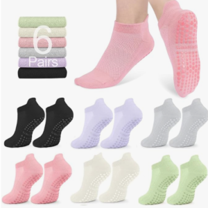 Non Slip Pilates Socks for Women — 3 Pairs