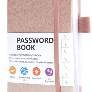 Password Book with Alphabetical Tabs — Internet Password Organiser for Seniors